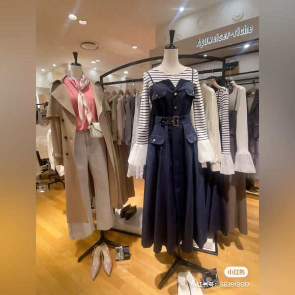 *Price Firm*Apuweiser-riche navy dress with white basic tee - Picture 9 of 10